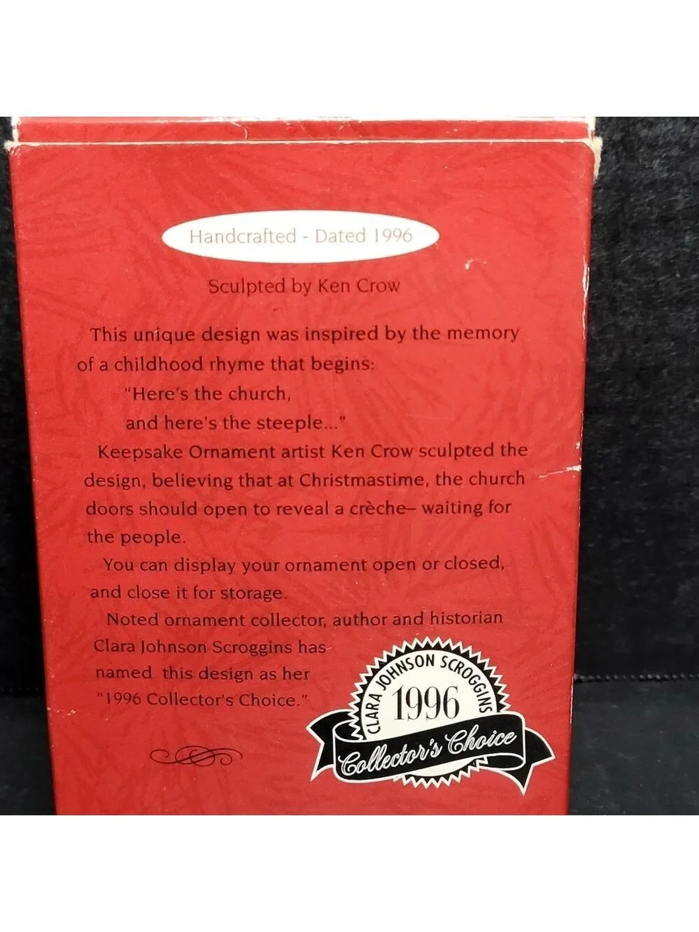1996 Hallmark Keepsake Ornament Come All Ye Faithful Church